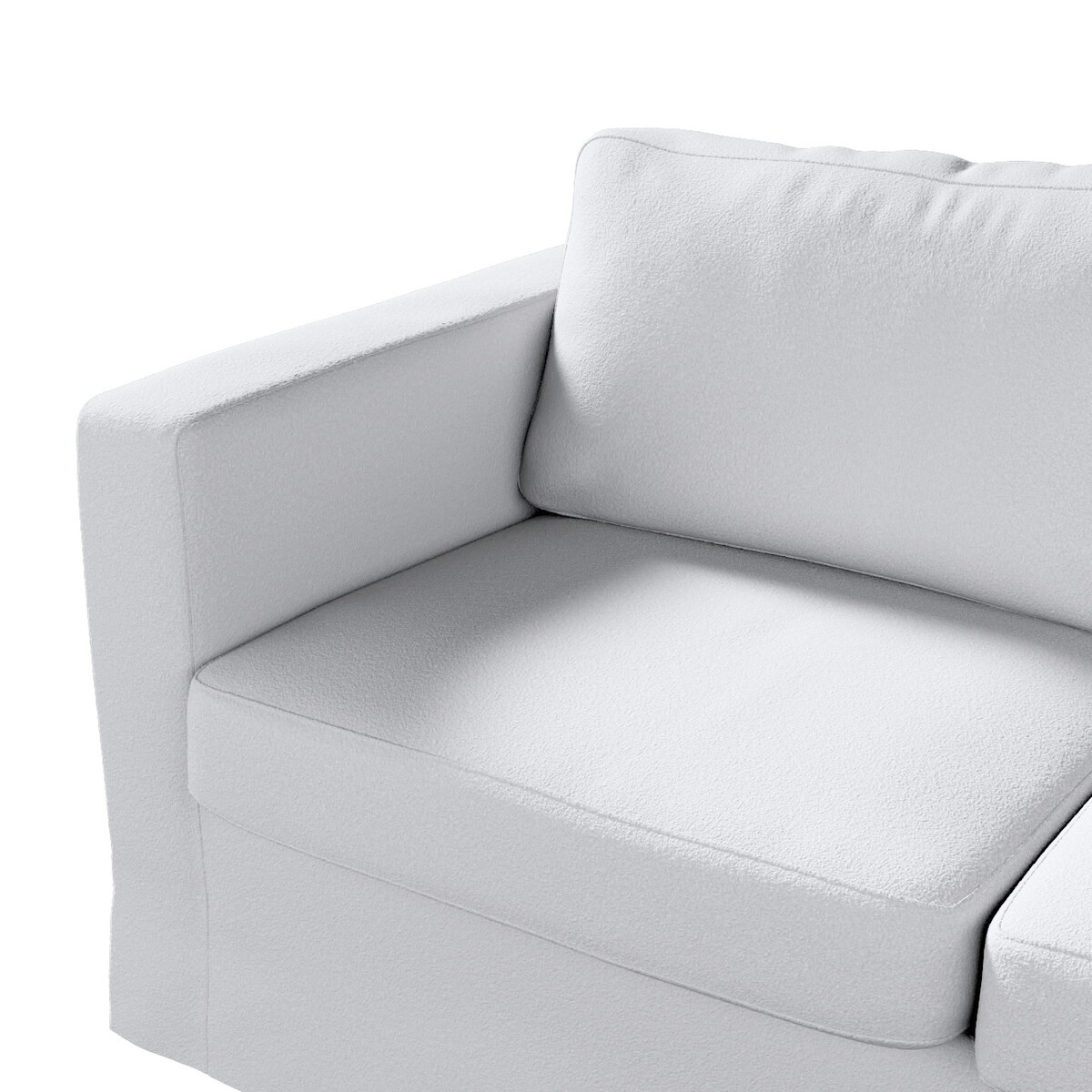 Pokrowiec na sofę Karlstad 2-osobową nierozkładaną długi, biała bukla, 165 x 89 x 64 cm, Boucle Teddy