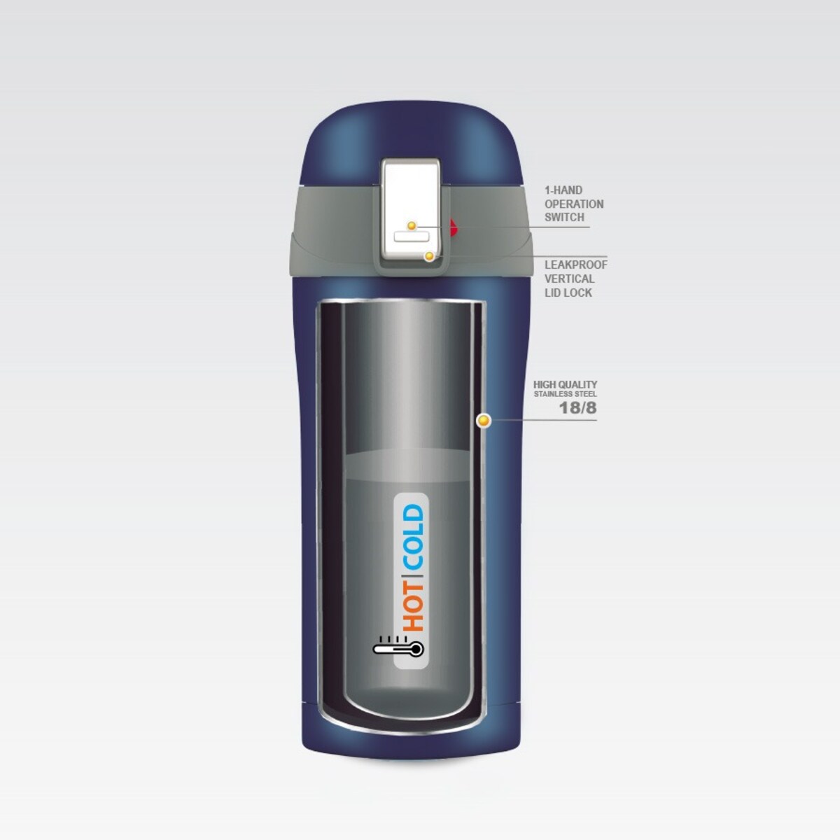 Kubek termiczny na kawe 300ml granatowy MAESTRO MR-1643-30D-NEW