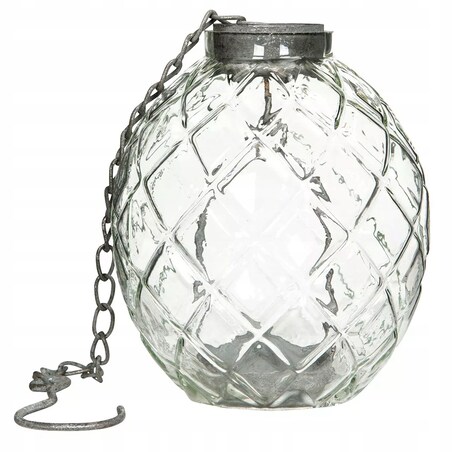 ŚWIECZNIK WISZĄCY SZKLANY SKANDYNAWSKI 18cm do zawieszenia tealight