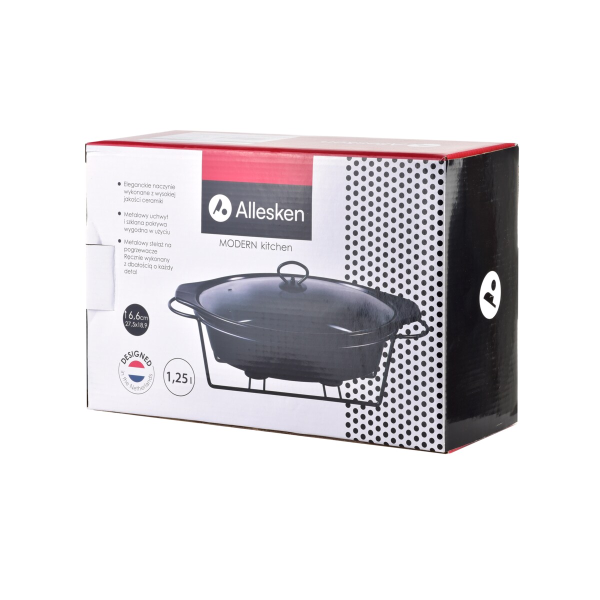 MODERN KITCHEN Naczynie z podgrzewaczem1,25l 27,5x18,9xH6,6cm