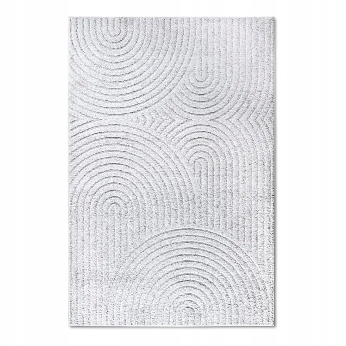Dywan pluszowy do salonu 200x280cm, kremowy nowoczesny wzór boho 3D
