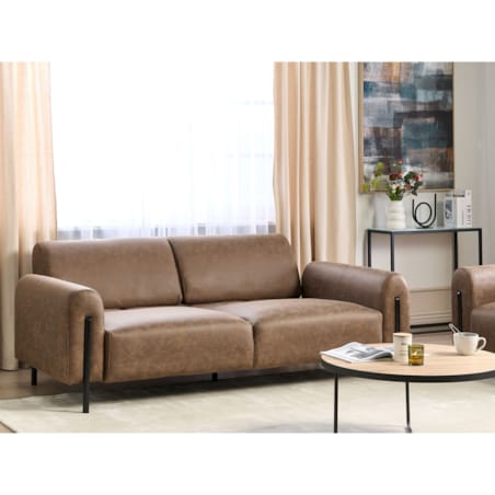 Sofa 3-osobowa brązowa ASKIM