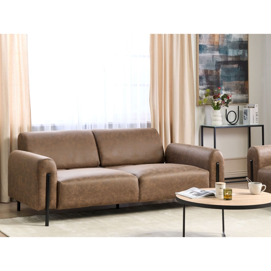 Sofa 3-osobowa brązowa ASKIM