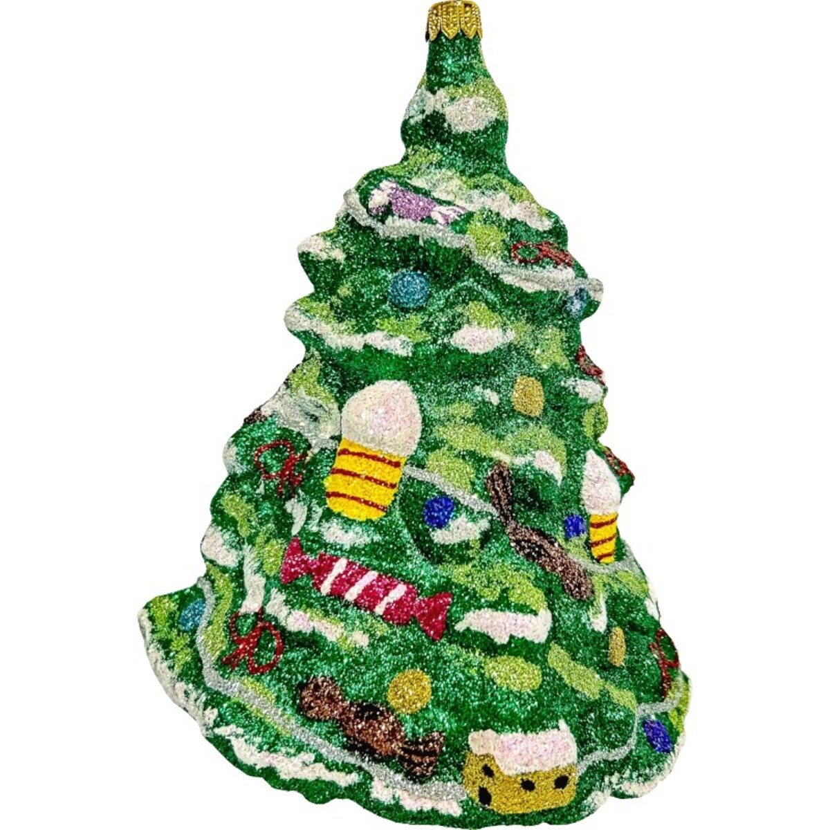 Bombka choinkowa: Duża zielona choinka z ozdobami