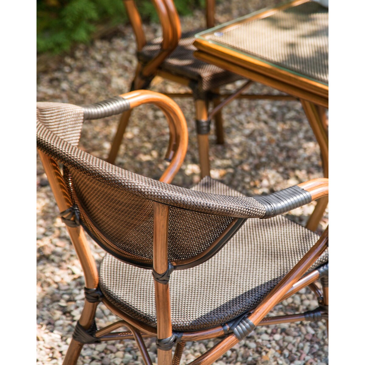 Zestaw 4 krzeseł ogrodowych CASPRI II Metal Szary