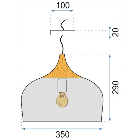 Lampa Wisząca Nowoczesna Bari Drewno Duża Black