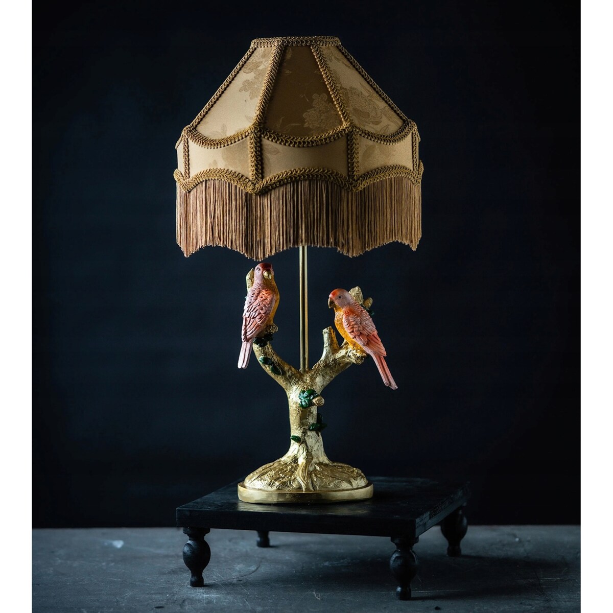 LAMPA STOŁOWA BIURKOWA NOCNA PAPUGA PTAKI 44cm E27 DO SALONU DOMU GLAMOUR