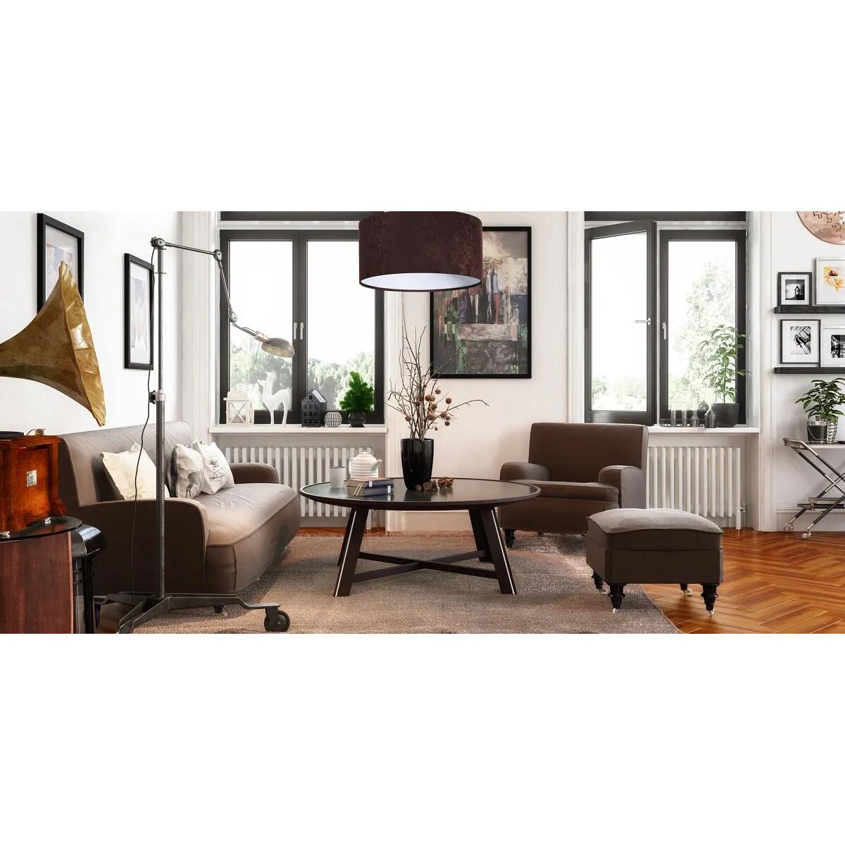 Lampa wisząca HOME 50 brązowa/biała