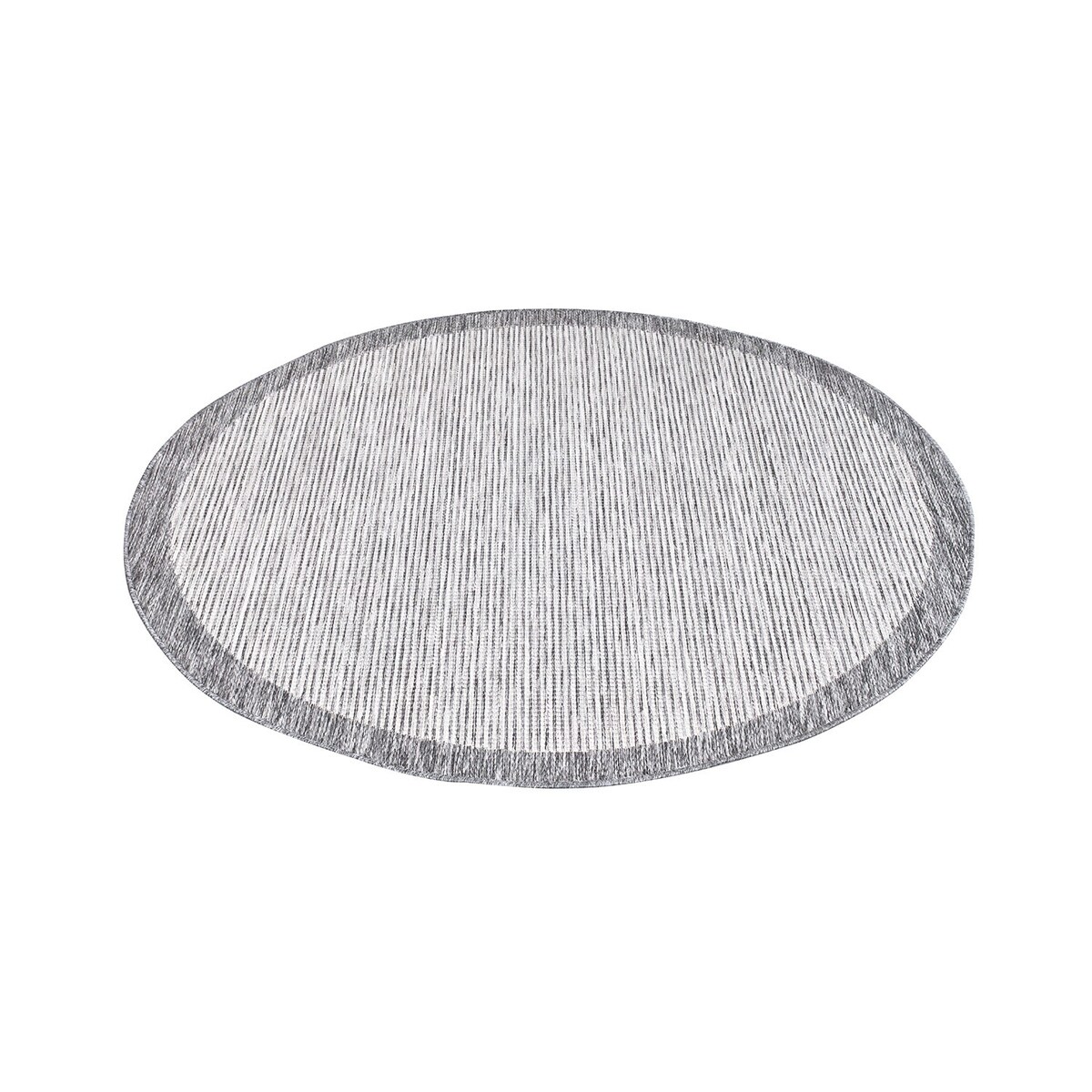 Dywan okrągły na zewnątrz i do wnętrz ramka Sunny 4700 Szary Krem 160x160