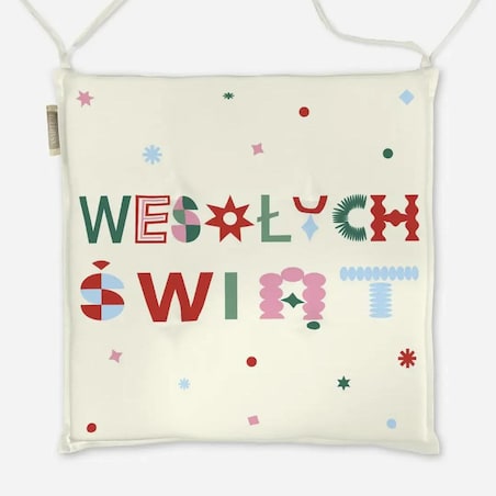 Poduszka świąteczna na krzesło - Wesołych świąt - napis