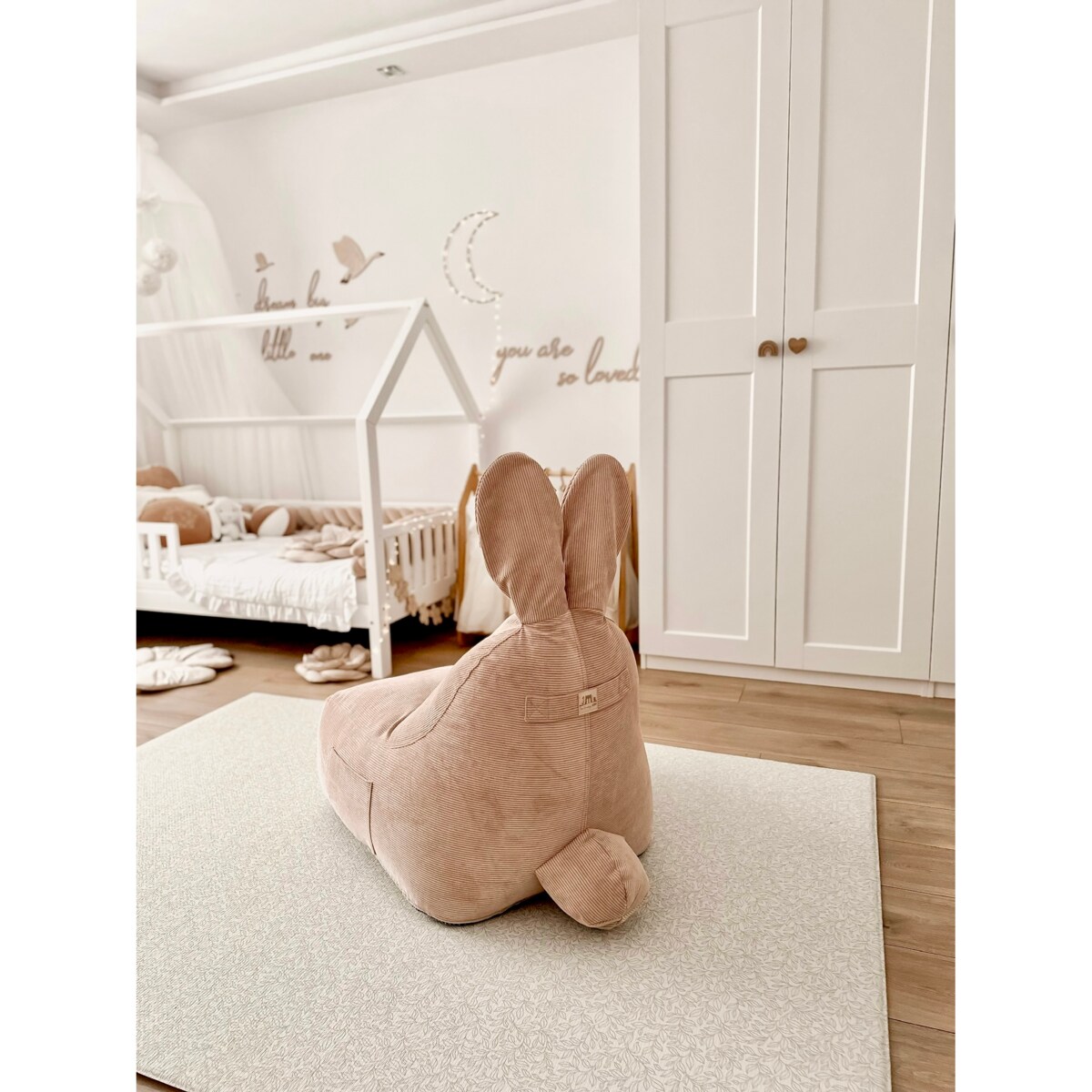 Puf Funny Bunny Sztruksowy - Różowy