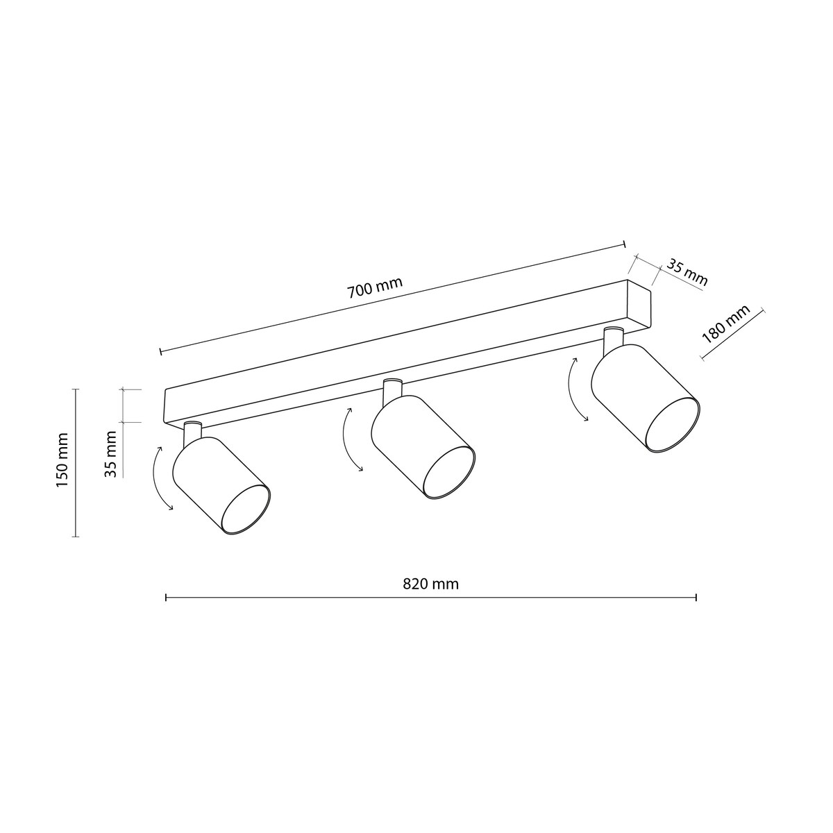 Lampa sufitowa spot 3xGU10 beżowa TK Lighting NEX SABIA 10629 regulowane reflektory metalowa nowoczesna