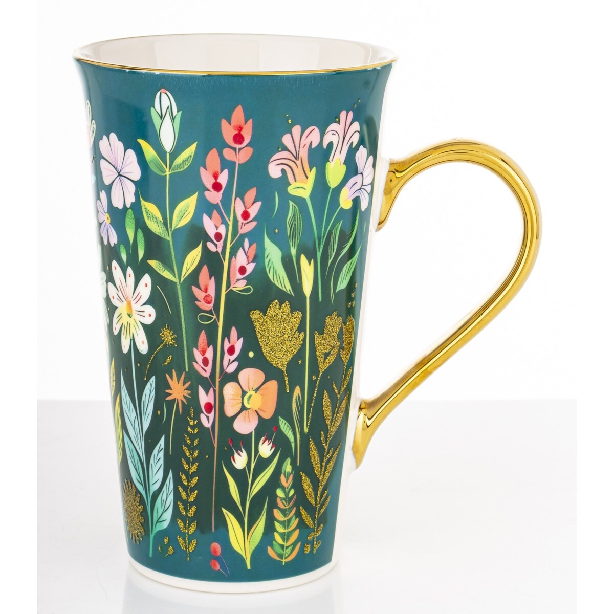 Kubek porcelanowy 700 ml BLUMEN-II 17x15x10 cm zielony