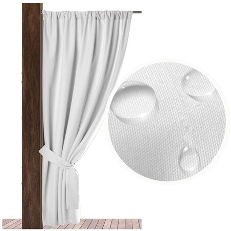 Zasłony na taras ogrodowe balkon beżowe 140x250 taśma tunel