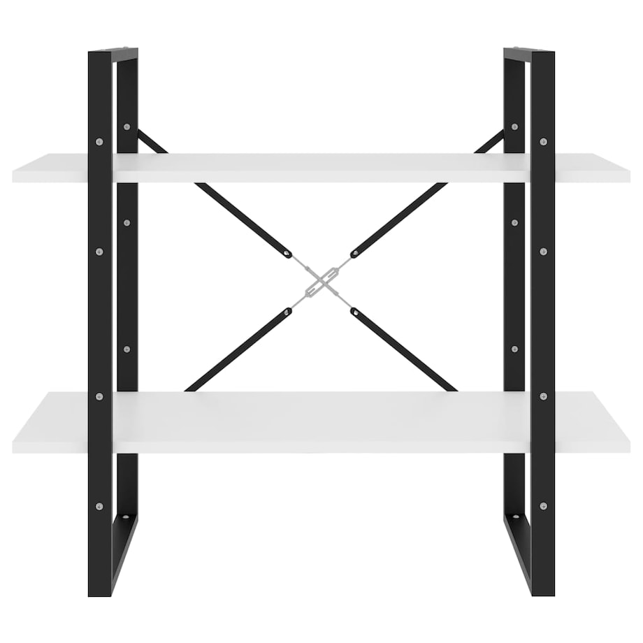 vidaXL 2-poziomowy regał na książki, biały, 80x30x70 cm