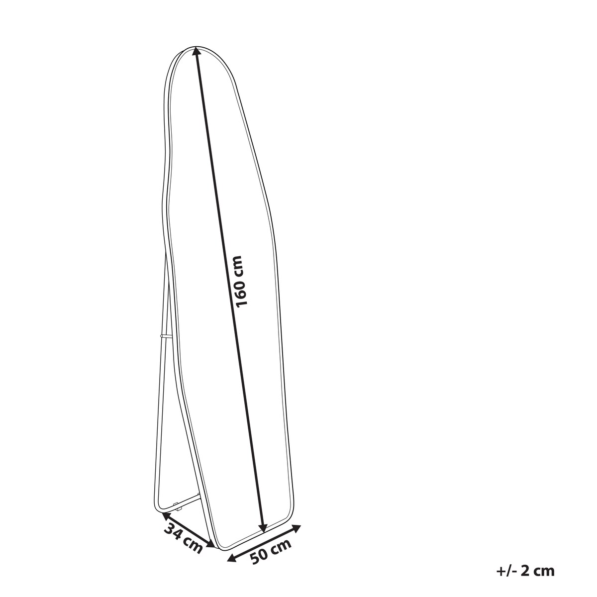 Lustro stojące LARCHE 160 cm Metal Złoty