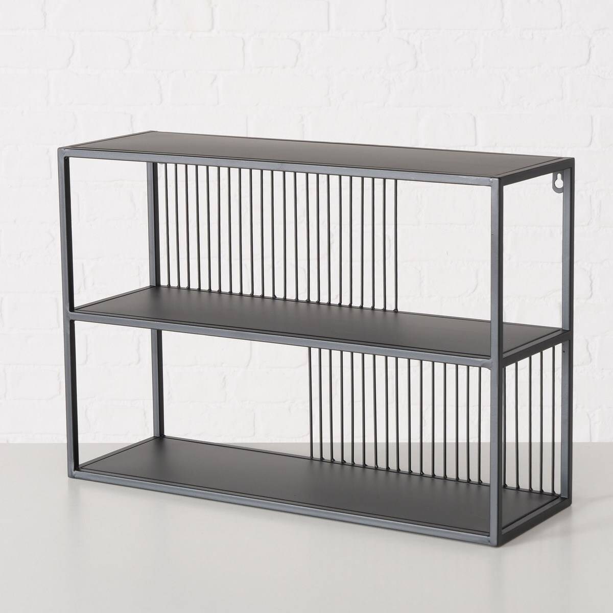 Metalowa półka wisząca Cindy, czarna, 55 x 38 cm