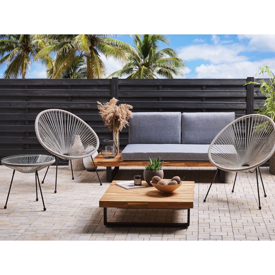 Zestaw mebli balkonowych ACAPULCO II Technorattan Jasnoszary