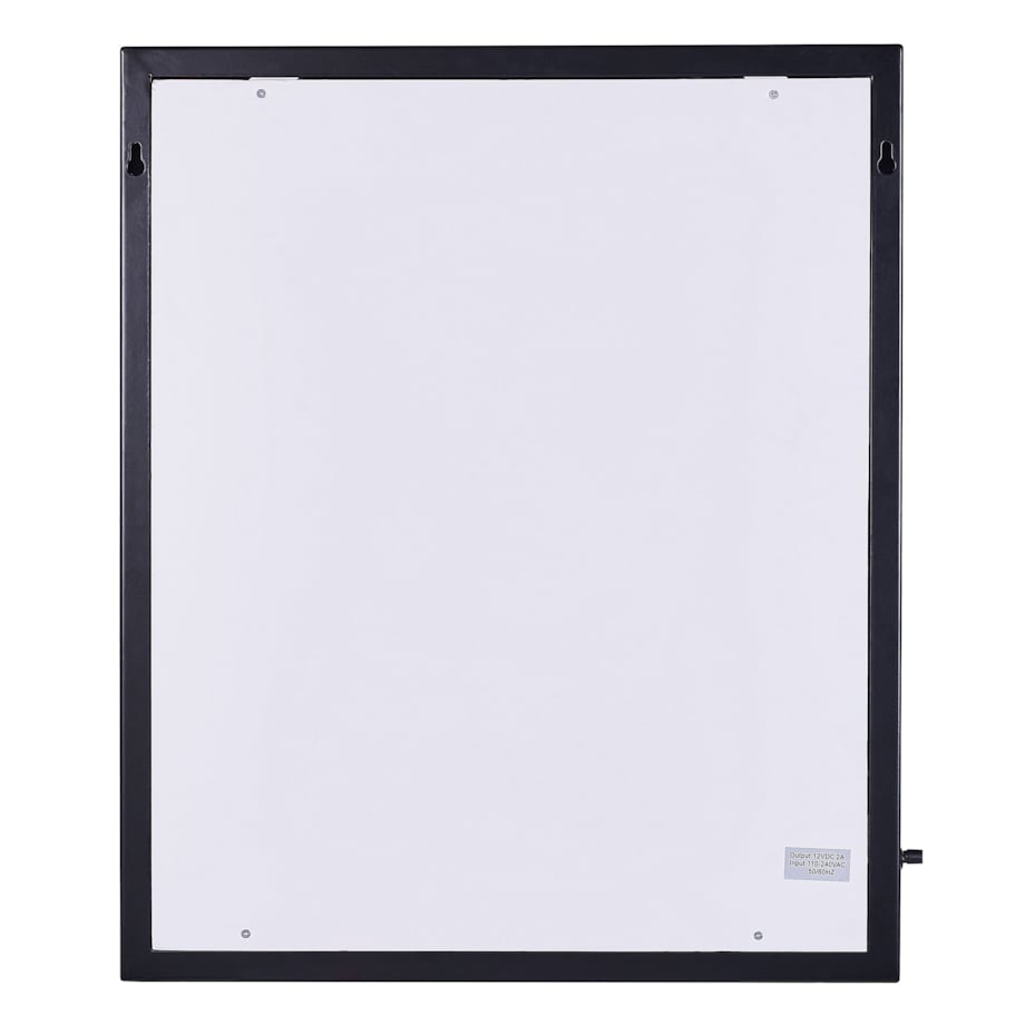 Metalowe lustro ścienne LED 50 x 60 cm czarne ODENAS
