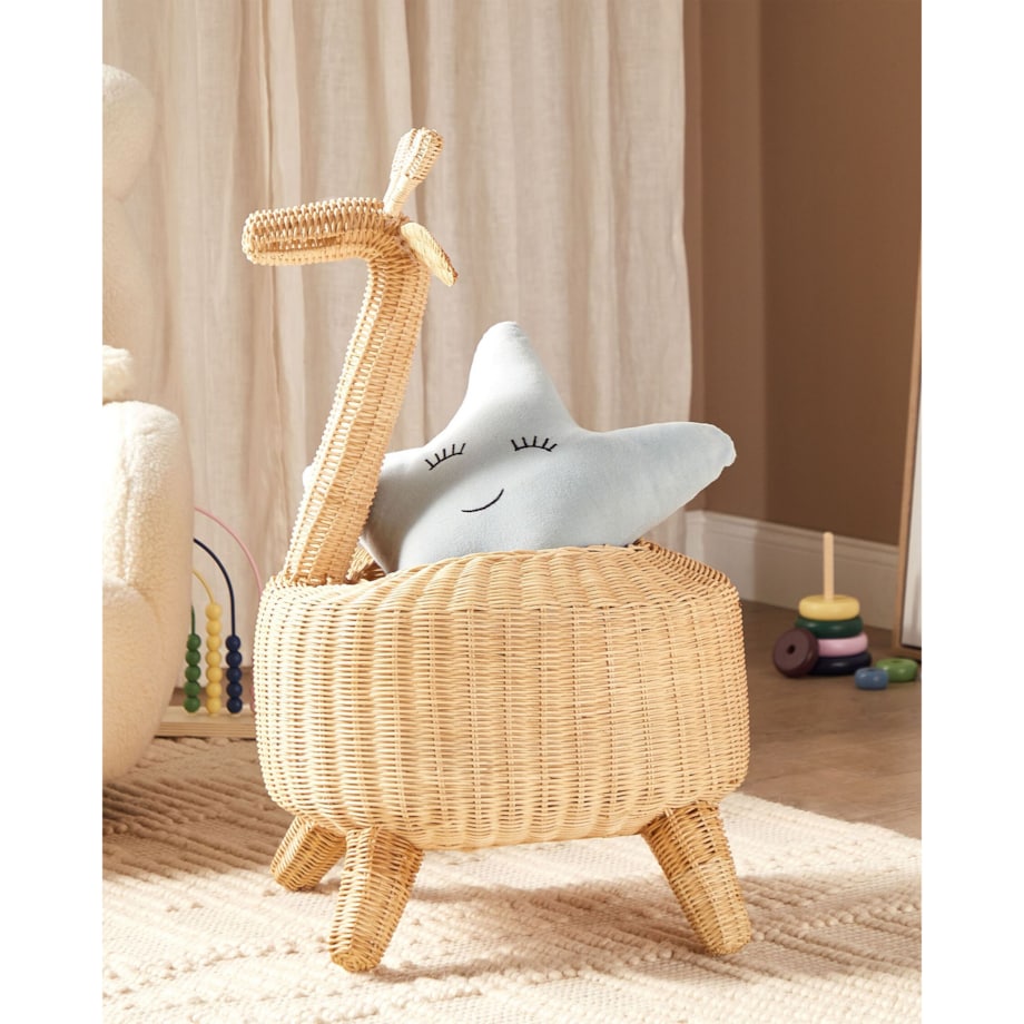 Kosz pleciony żyrafa rattanowy jasny HAINAN