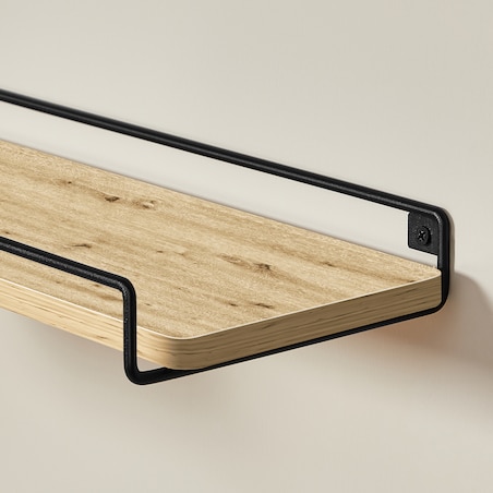 Półki 2 Szt nowoczesny styl, dąb artisan, czarny