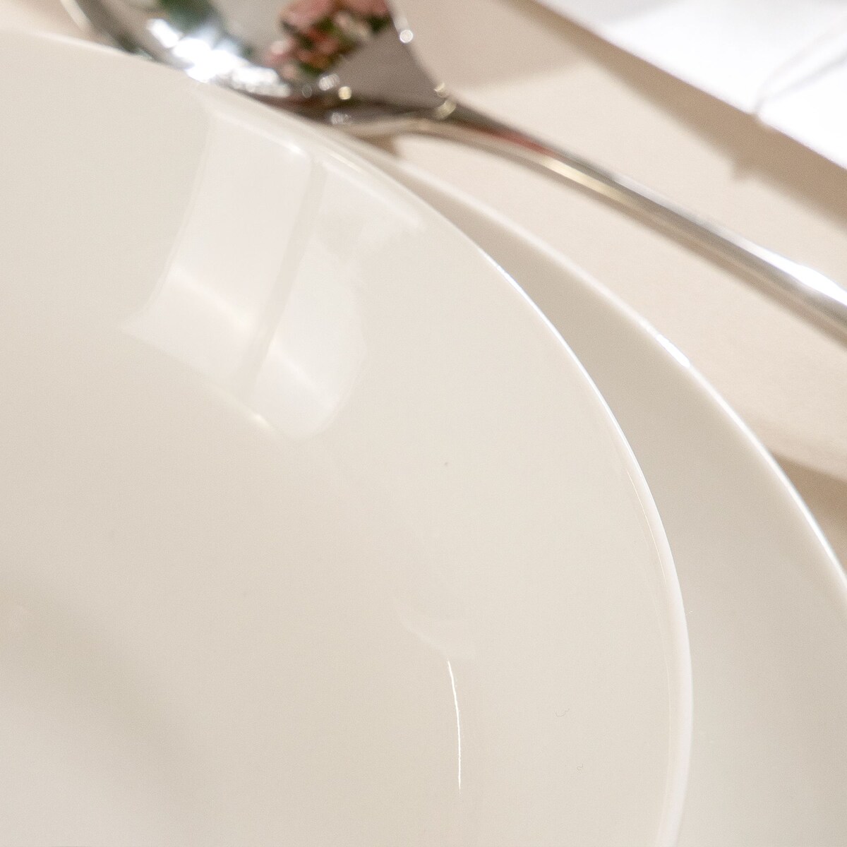 KONSIMO AD BELLA, Talerz głęboki 6 szt., kolor ecru