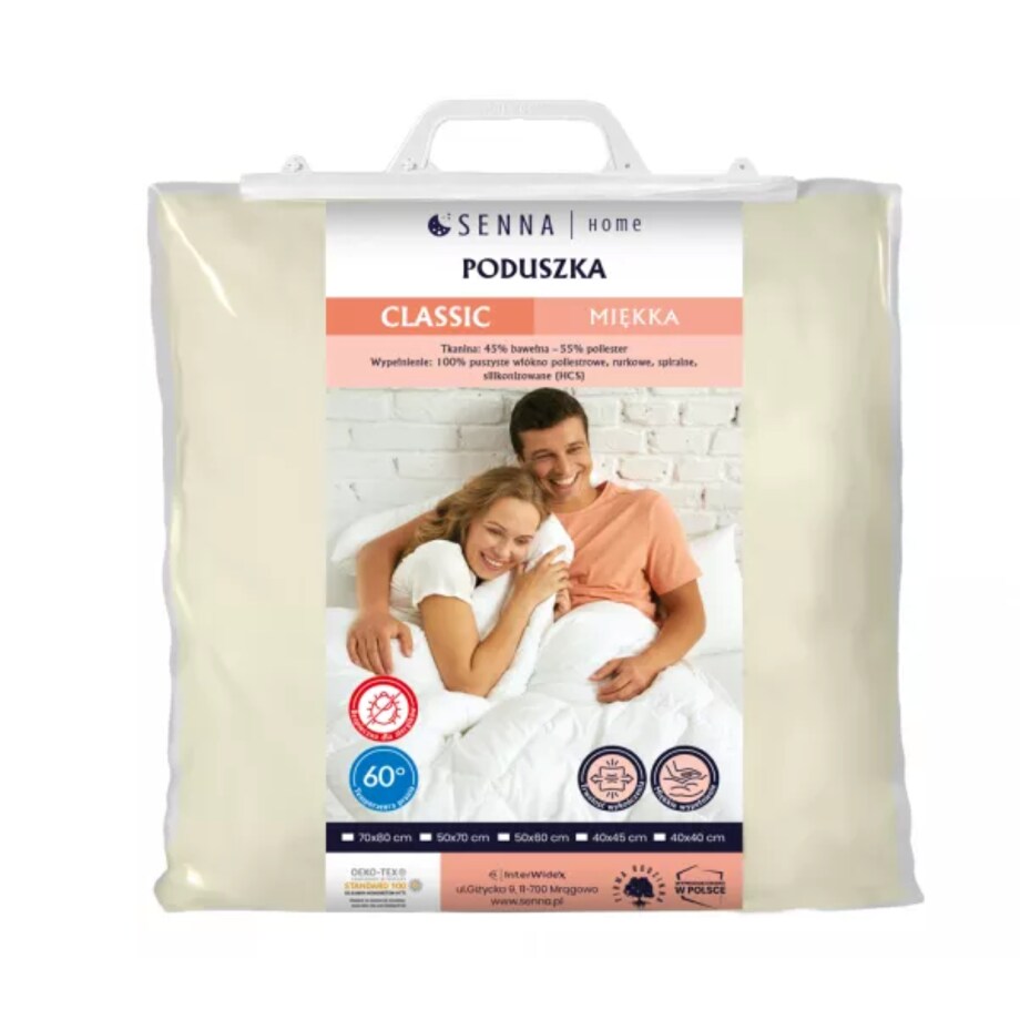 Poduszka 40x40 CLASSIC MIĘKKA kremowa