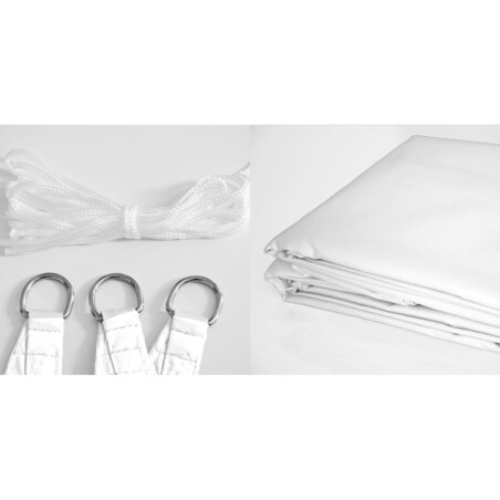 Żagiel Przeciwsłoneczny Ogrodowy Wodoodporny 5X5 M Ciemny Biały Zacieniacz