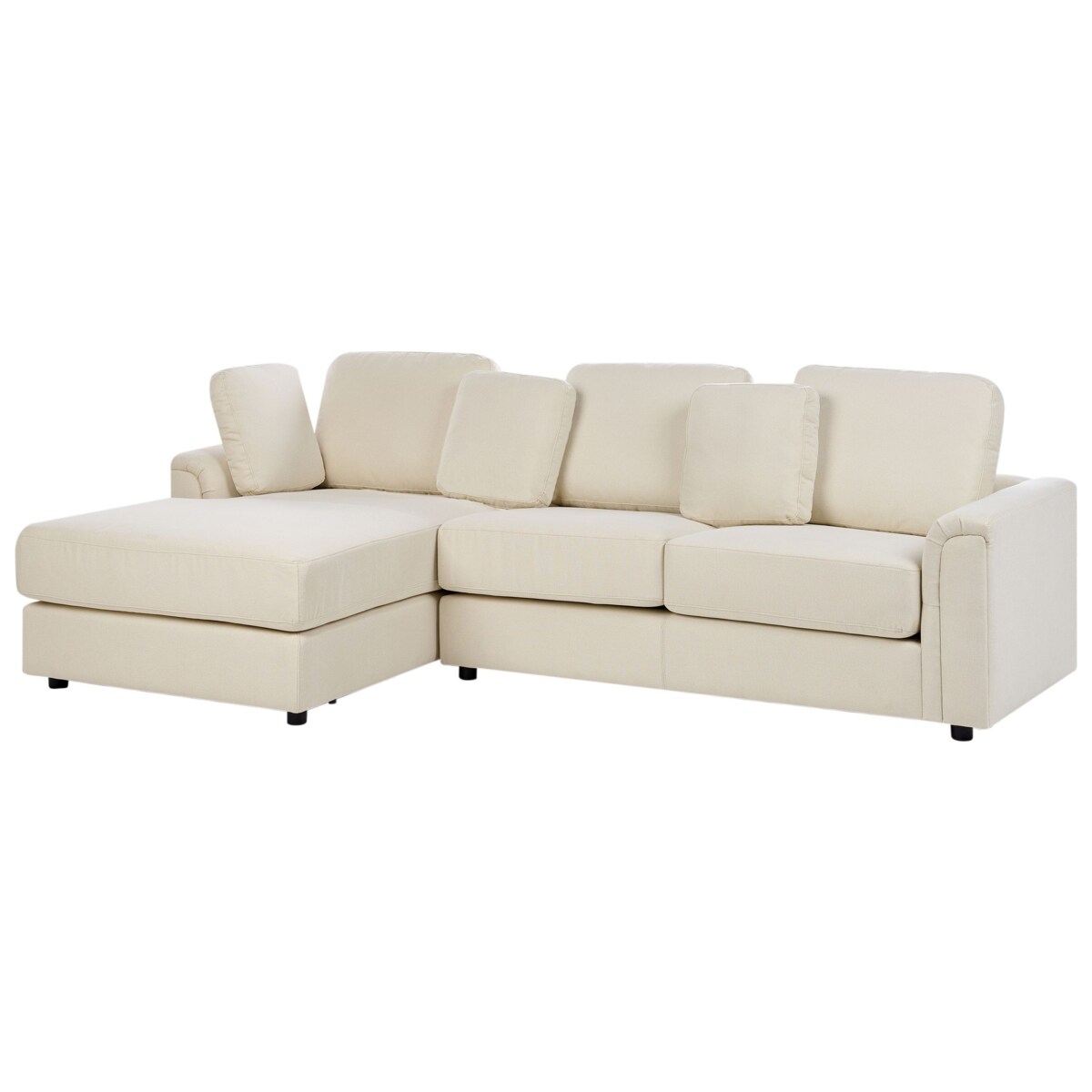 Sofa narożna prawostronna KOHLO Jasnobeżowy Tkanina Prawostronny