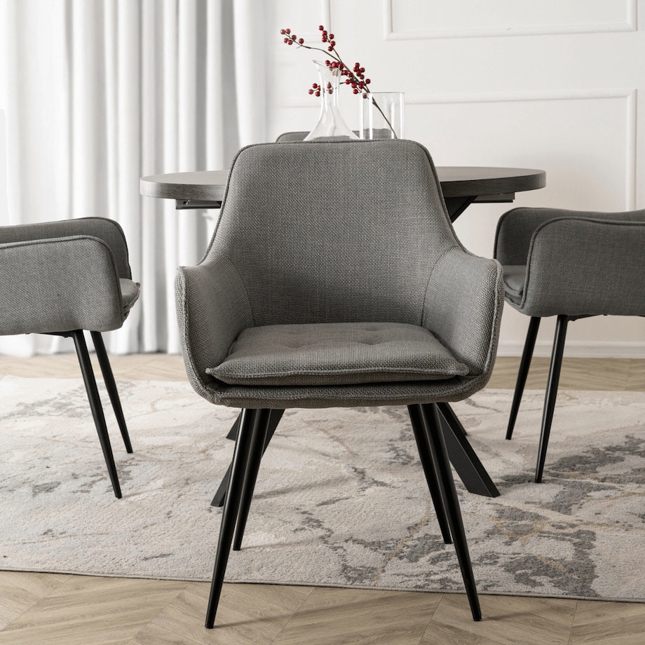 Krzesło Tapicerowane Kubełkowe Do Jadalni Salonu Kuchni Szare EDRICK