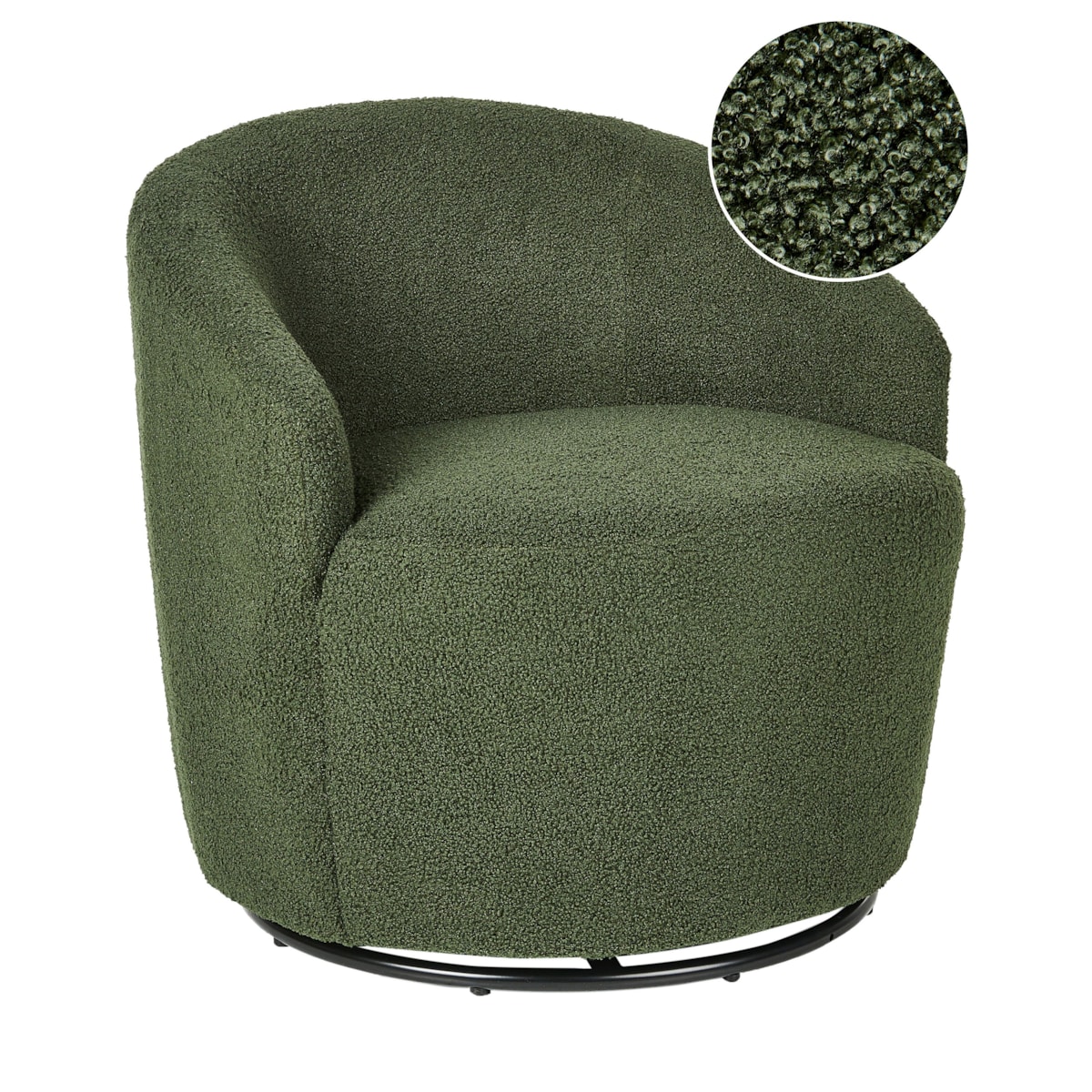 Fotel DAVIK Boucle Ciemnozielony