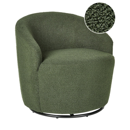 Fotel DAVIK Boucle Ciemnozielony