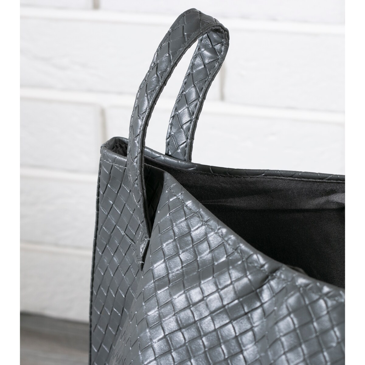 TORBA plażowa, na zakupy EKO-SKÓRA szara