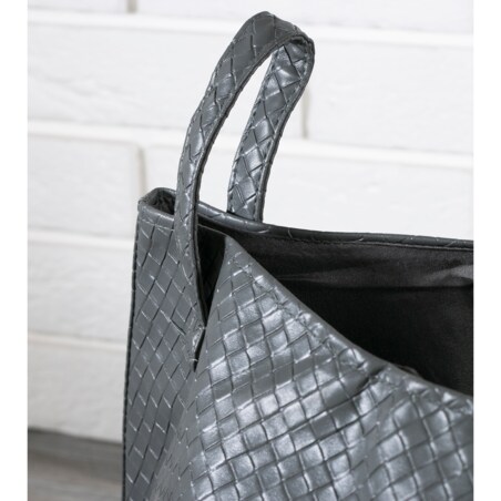 TORBA plażowa, na zakupy EKO-SKÓRA szara