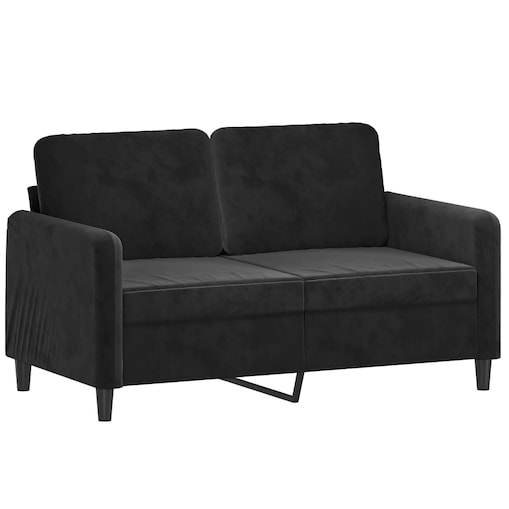 vidaXL Sofa 2-osobowa, czarna, 120 cm, tapicerowana aksamitem