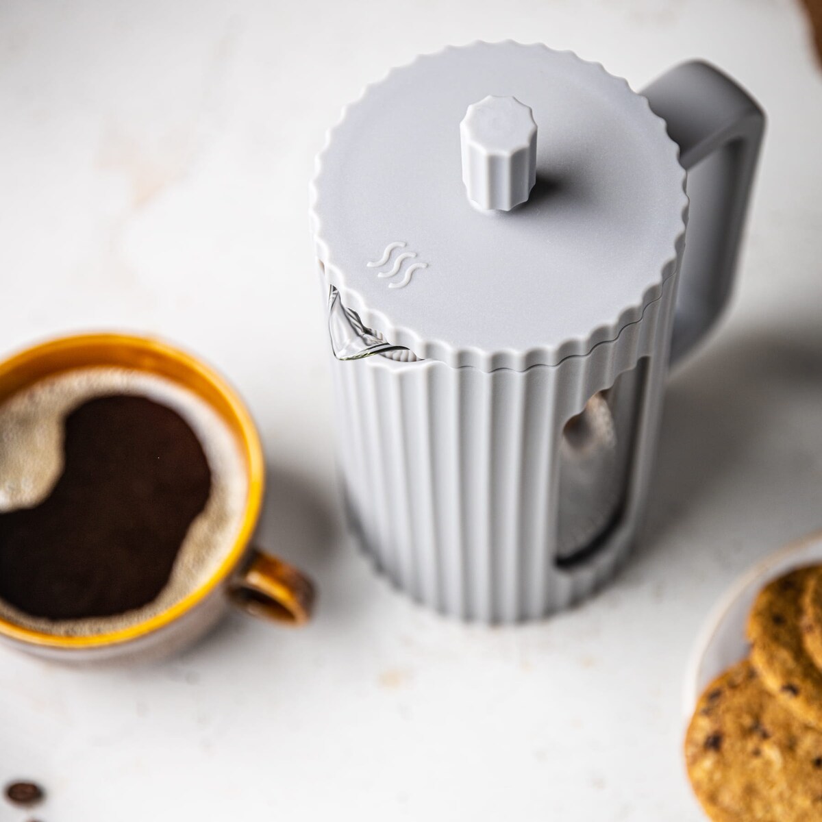 Zaparzacz do herbaty kawy szklany French Press 350 ml szary KLAUSBERG