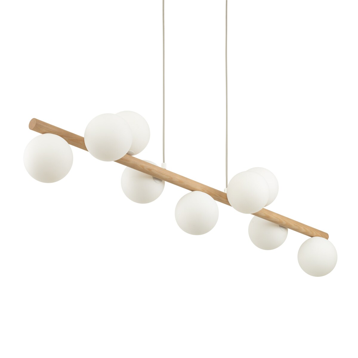 Lampa wisząca ESTERA WOOD 5906 TK Lighting 9xG9 biała drewno 117 cm regulowana do jadalni i kuchni