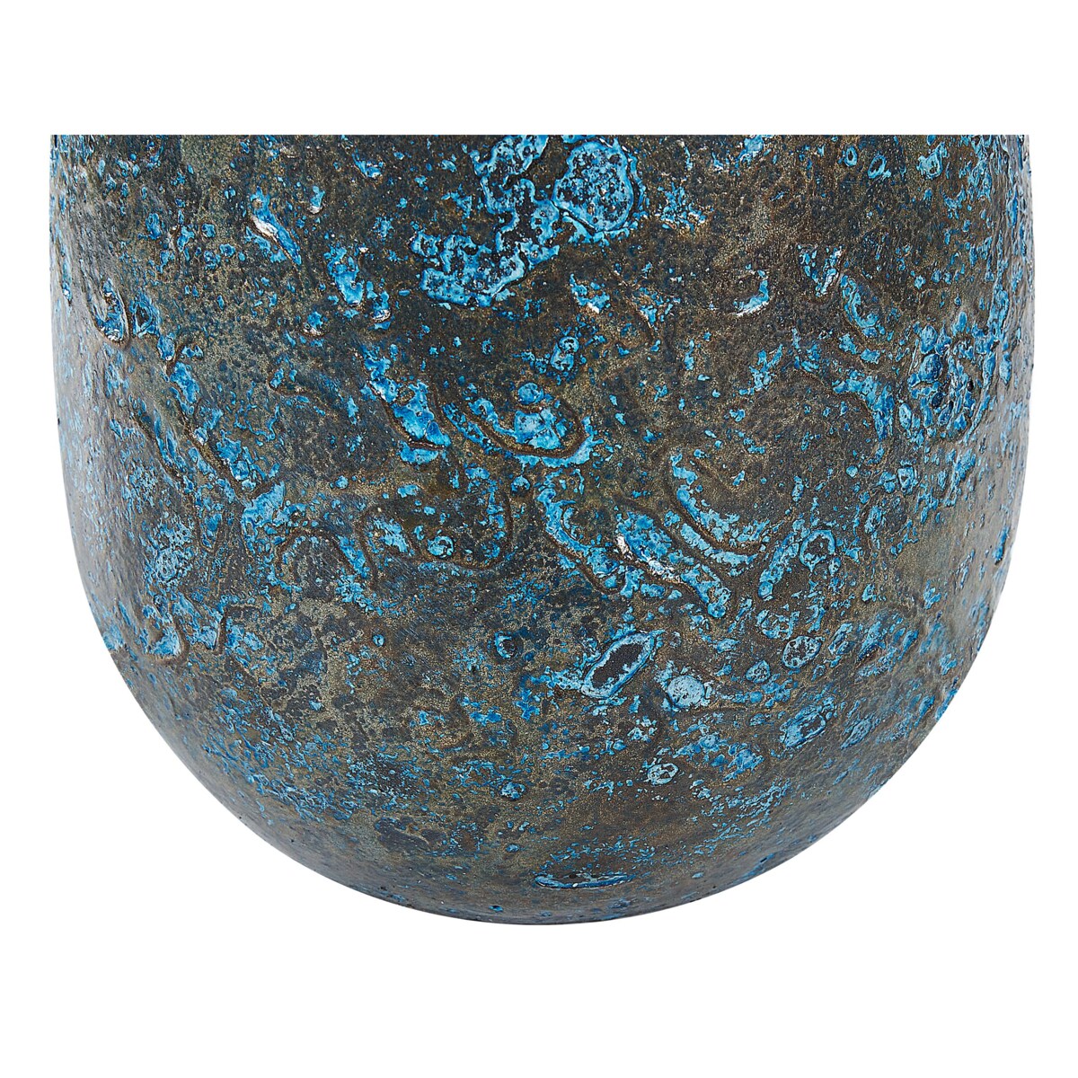 Wazon dekoracyjny z terakoty 40 cm niebiesko-brązowy VELIA
