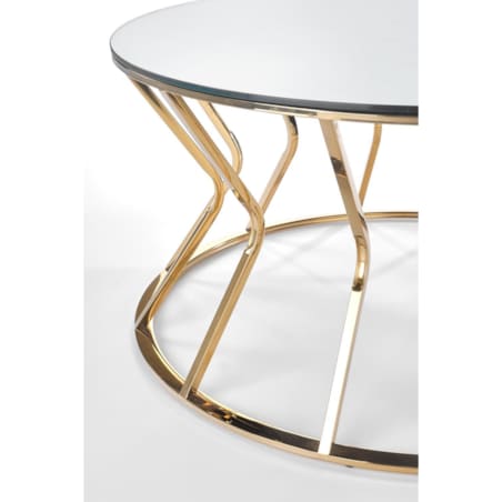 STOLIK KAWOWY Finea L 90x46 cm SZKLANY BLAT złota rama