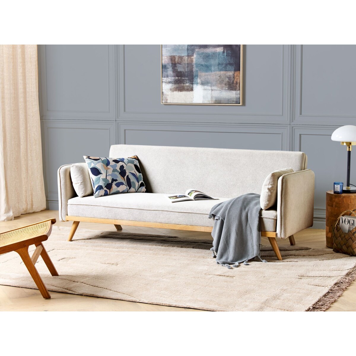 Sofa rozkładana ASAA Jasnoszary