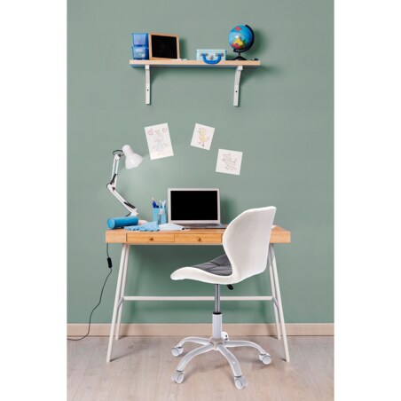 Krzesło obrotowe ekoskóra ENDO szaro-białe