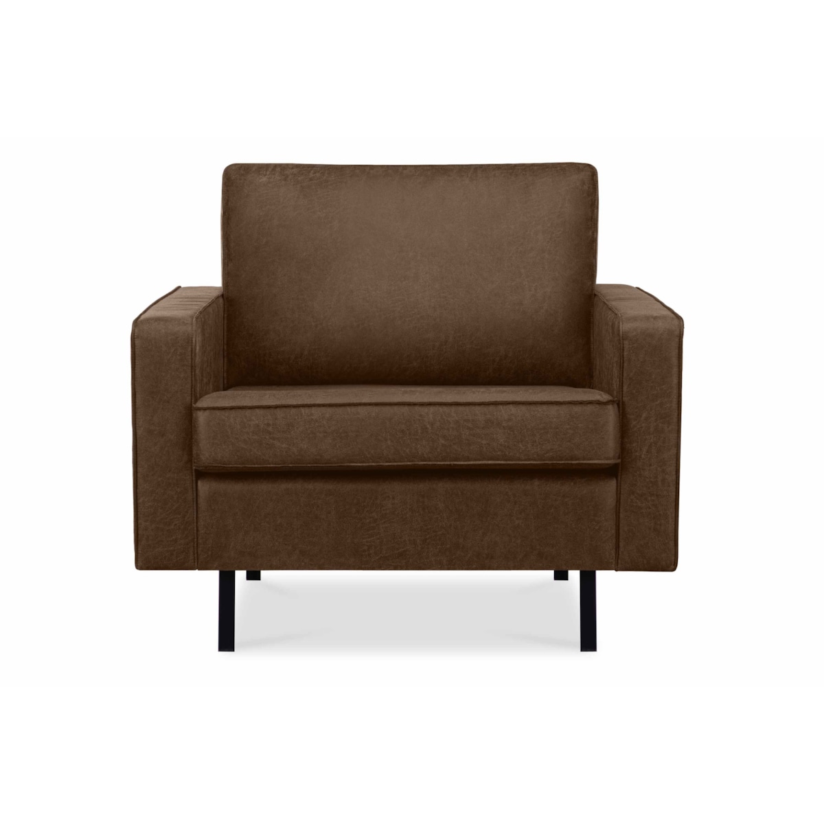 KONSIMO INVIA Fotel w stylu loftowym koloru ciemnobrązowego