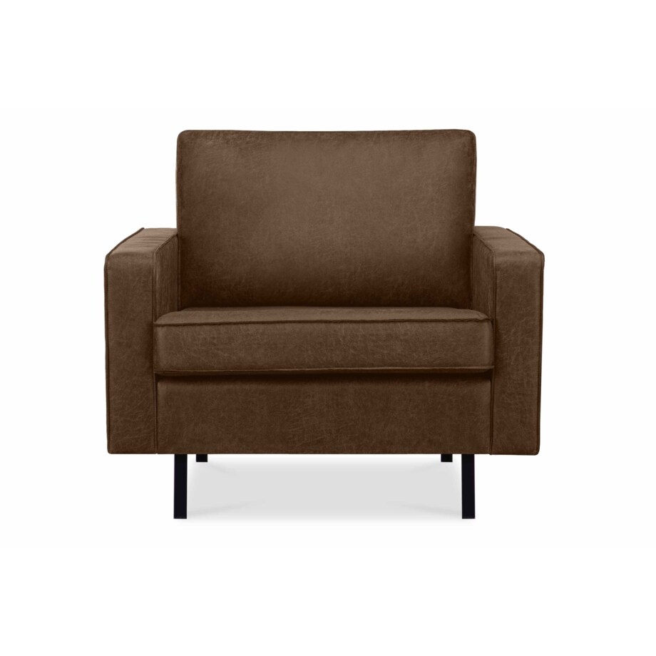KONSIMO INVIA Fotel w stylu loftowym koloru ciemnobrązowego