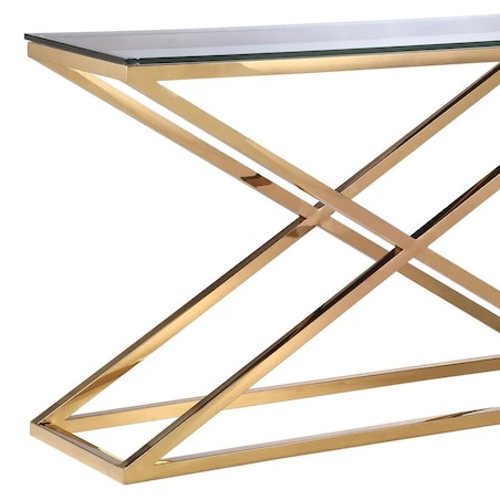 Klasyczny stolik kawowy New Yorker NY-C1438AU Cosmolight złoty przezroczysty