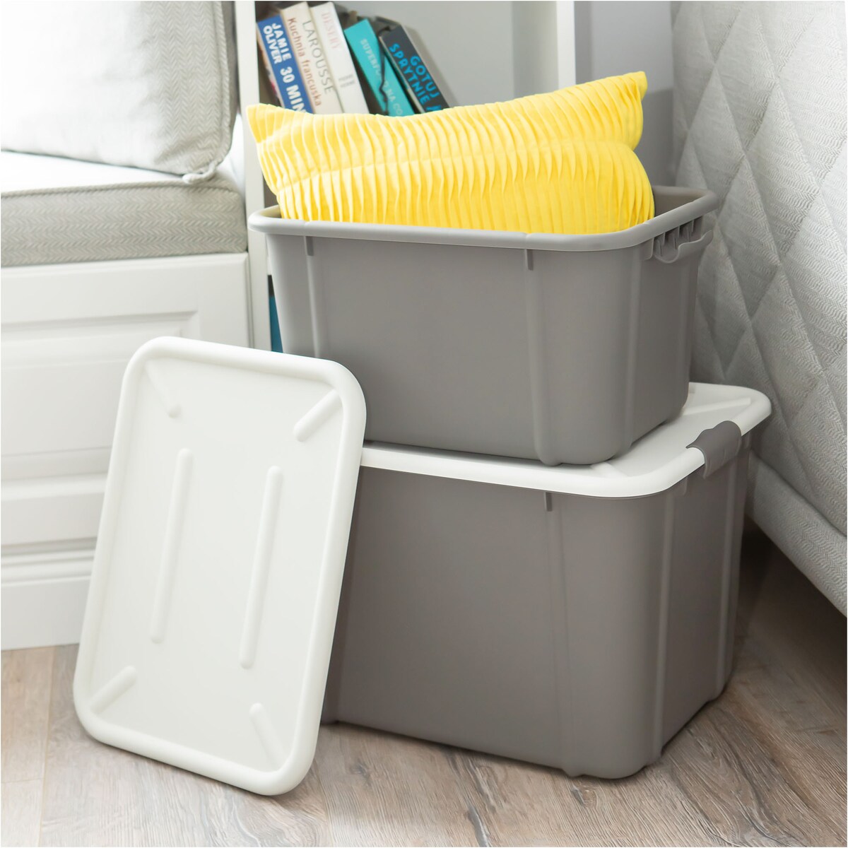 Pojemnik Plastikowy Pudełko 16 L Plastikowe Zamykany Z Pokrywką Pudło Box Do Przechowywania Na Zabawki Biżuterię Ubrania