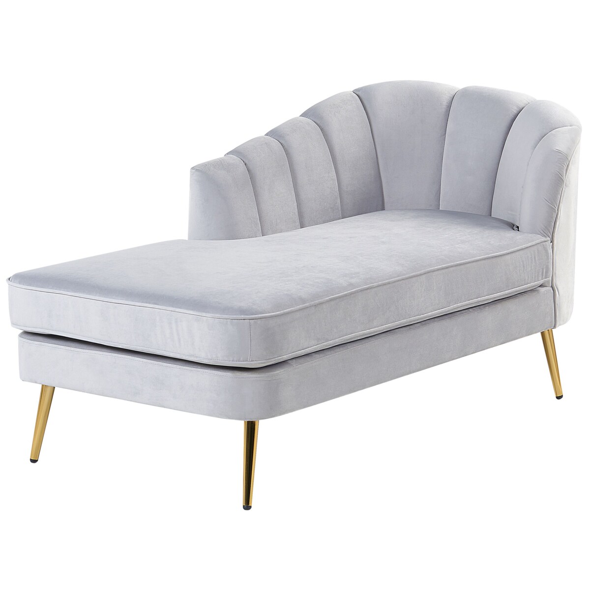 Szezlong welurowy prawostronny szary ALLIER