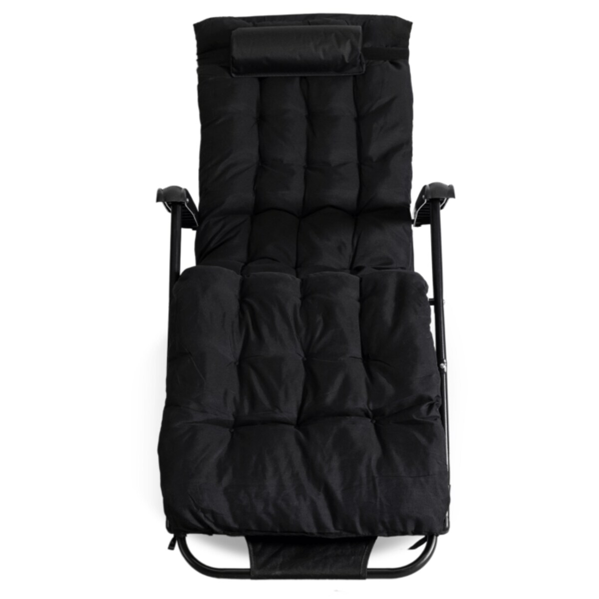 Leżak Rozkładany Ogrodowy Plażowy Turystyczny Leżanka EDISON czarny