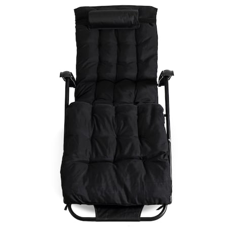 Leżak Rozkładany Ogrodowy Plażowy Turystyczny Leżanka EDISON czarny