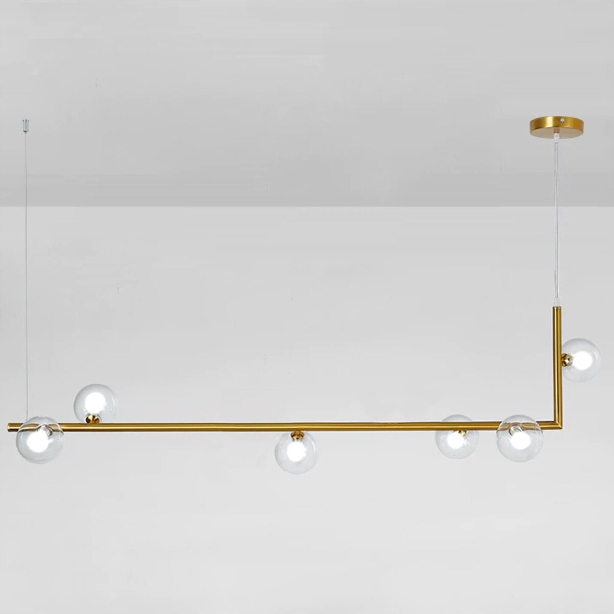 Lampa Sufitowa Szklane Kule Złota Gold 6 Punktów