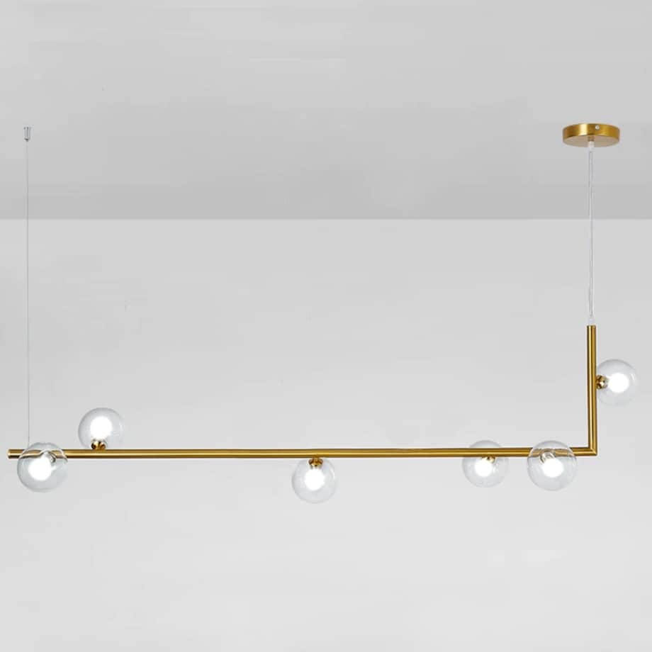 Lampa Sufitowa Szklane Kule Złota Gold 6 Punktów